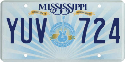 MS license plate YUV724