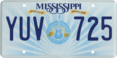 MS license plate YUV725