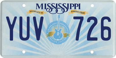 MS license plate YUV726