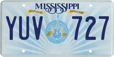 MS license plate YUV727