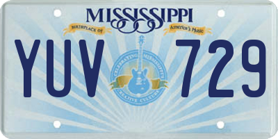 MS license plate YUV729