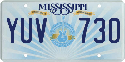 MS license plate YUV730