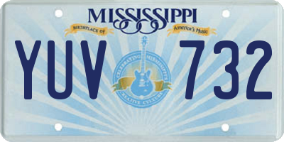 MS license plate YUV732