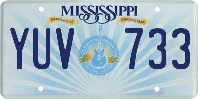 MS license plate YUV733