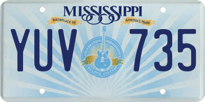 MS license plate YUV735