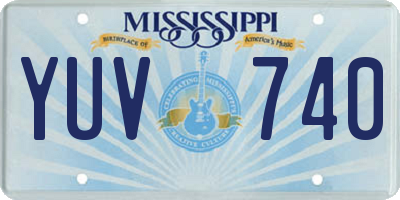 MS license plate YUV740