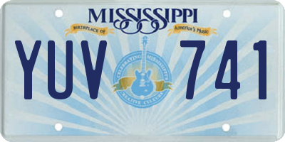 MS license plate YUV741
