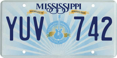 MS license plate YUV742
