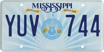 MS license plate YUV744