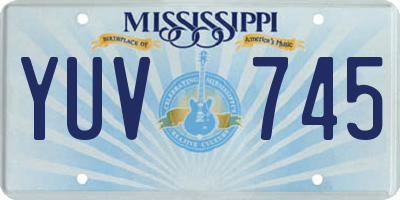 MS license plate YUV745