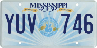 MS license plate YUV746