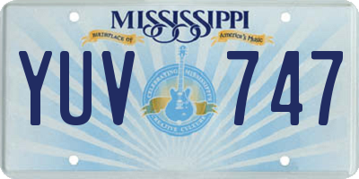 MS license plate YUV747