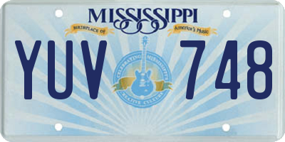 MS license plate YUV748