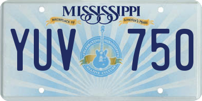 MS license plate YUV750