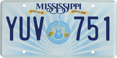 MS license plate YUV751