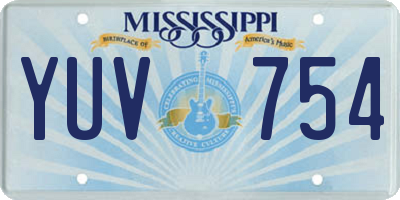 MS license plate YUV754