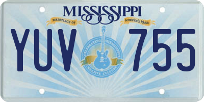MS license plate YUV755