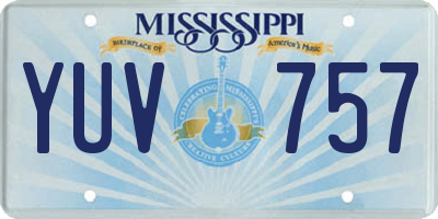 MS license plate YUV757