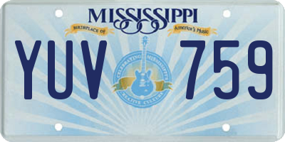 MS license plate YUV759