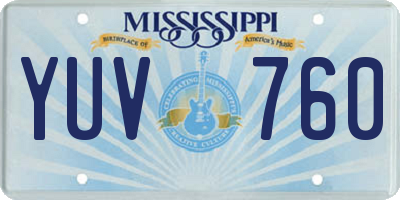 MS license plate YUV760