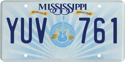 MS license plate YUV761
