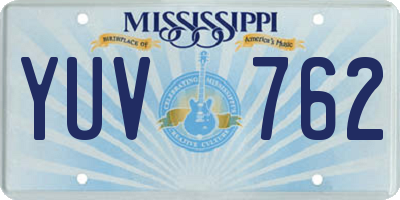 MS license plate YUV762