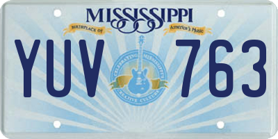 MS license plate YUV763