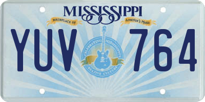 MS license plate YUV764