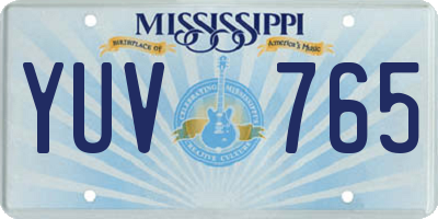 MS license plate YUV765