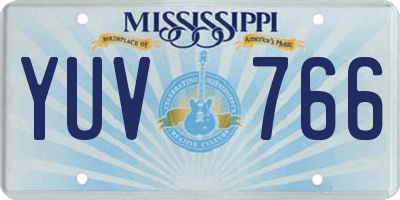 MS license plate YUV766