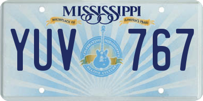 MS license plate YUV767