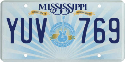 MS license plate YUV769