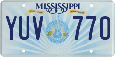 MS license plate YUV770