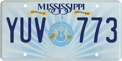 MS license plate YUV773