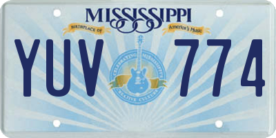 MS license plate YUV774