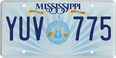 MS license plate YUV775