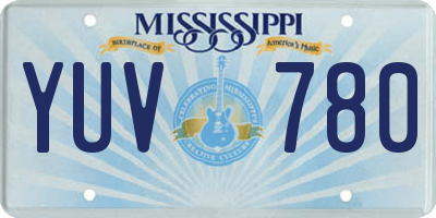 MS license plate YUV780