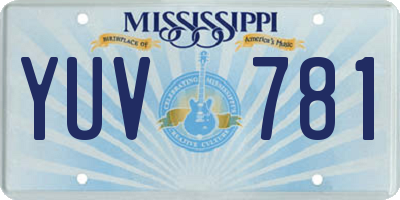 MS license plate YUV781