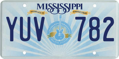 MS license plate YUV782