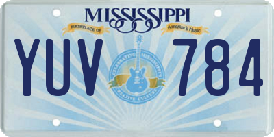 MS license plate YUV784