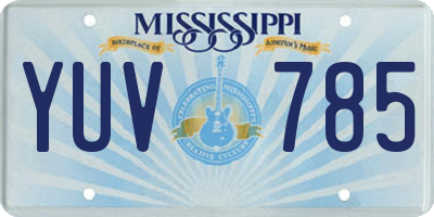 MS license plate YUV785