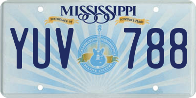 MS license plate YUV788