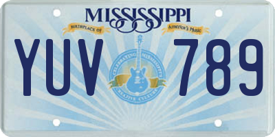 MS license plate YUV789