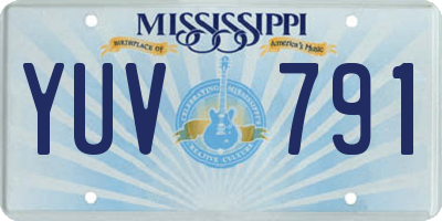 MS license plate YUV791