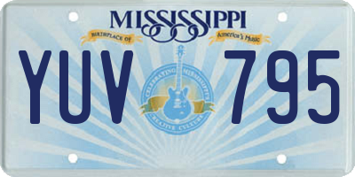 MS license plate YUV795
