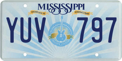 MS license plate YUV797