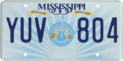MS license plate YUV804