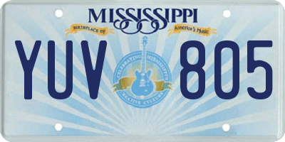 MS license plate YUV805