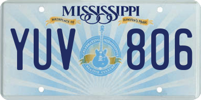 MS license plate YUV806
