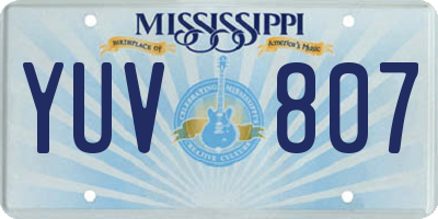 MS license plate YUV807